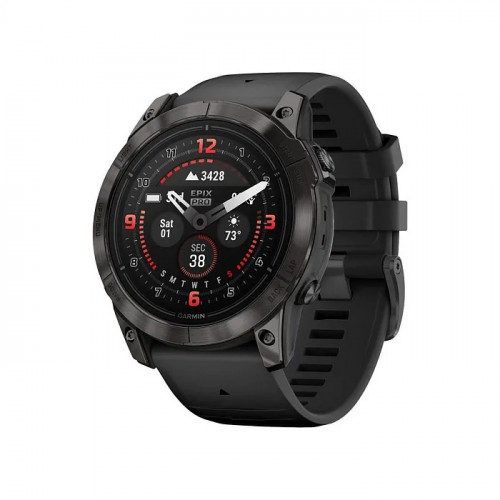Смарт-годинник Garmin Epix Pro Gen 2 Sapphire 47mm Carbon G. DLC Tit. with Black Band (010-02803-10/11/54)